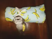 New NWT Boutique Mud Pie Aqua Banana Monkey Muslin Blanket Rattle Set 47 X 47