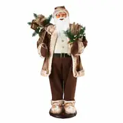 150cm Singing Dancing Animated Santa Claus Figurine Christmas Decoration Standing Figure Musical Display Collapsible Xmas Home Ornament Set