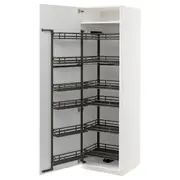 METOD high cabinet with pull-out larder, white/Stensund white, 60x60x200 cm