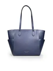 Navy Leather Medium Tote