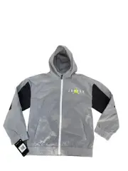 NWT$55 Nike Jordan Jumpman Youth Boy's Full-Zip Woven Hoodie Gray Size L 956915