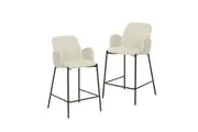 Raimon Furniture Set Of 2 Shae Knit Fabric Modern Kitchen Counter Bar Stool - Oat