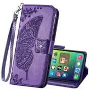 for Wallet Case,PU Leather Flip Protective Phone Case iPhone 15 Plus Purple