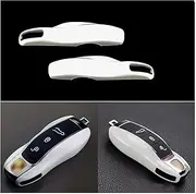 Xotic Tech 1x White Smart Remote Key Shell Holder Cover for Porsche Cayenne Panamera Macan 911, etc