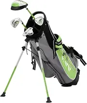 KVV Junior Complete Golf Club Set for Kids/Children Right Hand, 8-10/11-13 Years Old 4/5-Piece Set Includes Oversize Driver, Irons, Putter, Head Cover, Portable Golf Stand Bag