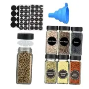 6 Pcs Glass Spice Jars with Lids, Glass Salt and Pepper Shakers Set, 4 oz