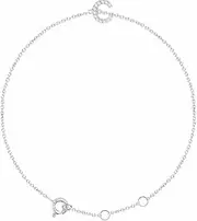 [JewelryWeb] 14k White Gold C Polished .04 Dwt Diamond 6 18 Centimeters Letter Name Personalized Monogram Initial Bracelet Link-Bracelet for Women