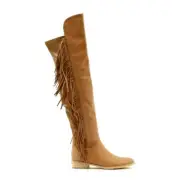 Mollini 'Pinto' Over The Knee Tan Leather Boots - EU 36 / US 5 - RRP $340