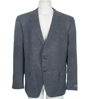 NEW $1195 Hickey Freeman Wool Silk Sportcoat Blazer! 46 R Blue Melange USA Made
