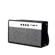NNEOBA Portable Bluetooth Speaker with Retro Lychee Pattern (Black)
