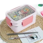 Double Layer Food Thermal Bento Box 2L Insulated Food Container Outdoor Picnic