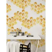 Honeycomb Non-Woven wallpaper Hexagon Pattern Accent wall Traditional Mural