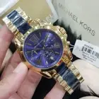 Michael Kors MK6268 Bradshaw Gold Blue Dial Chronograph Unisex 43mm Case Watch