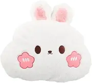 iplusmile Cute Rabbit Plush Car Pillow Comfortable Waist Cushion for Travel Easy Installation Decorative Car Accessory Fluffy Plush Stuffed Animal Pillow for Multi Functional Waist Support