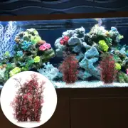 2 Pcs Simulated Aquatic Grass Coral Tree False Reptile Tank Accessories