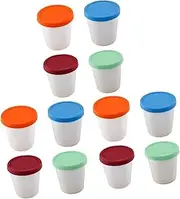 Dessert Cups, Snack Cups,12 pcs Ing Cover Homemade Bowl Appetizer Prep Sorbet Treat Sundae Soup Puddings Bucket Cups Entrees Leakproof Container Made Ml Round Ice Restaurant Lids Reusable Tumbler