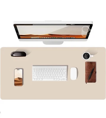 Large EggShell Mouse Pad, Office Desk Mat NonSlip PU Leather Desk Pad Protector