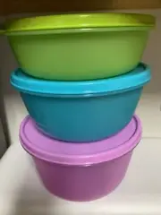 TUPPERWARE NEW Nesting Bowls SET-3 1L 1.5L 2L IN Blue, Purple, Green Color