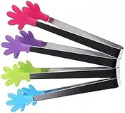 PEPLAYTAL 4Pcs Silicone Kitchen Tongs Set Adorable Food Tongs for Easy Serving for Salads Ice Appetizers More Convenient Multi Function Kitchen Utensils