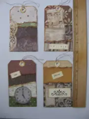 4 Handmade Tags Scrapbook Junk Journal Ephemera B