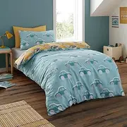 Bedlam - Cool Cars - 100% Cotton Duvet Cover Set - Baby/Cot Bed Size in Duck Egg