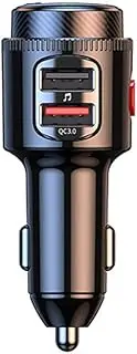 LEDLabs Bluetooth 5.0 FM Transmitter for Car with PD Dual USB Charger, Hands-Free Calling, MP3 Player, 206 Channel FM Radio, Voltage Detection & Memory Function – Stream Music & Charge Devices