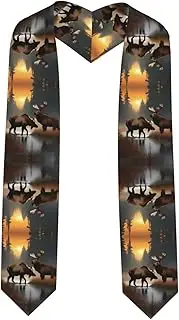 [VPPUR] Deer Bear Moose Print Unisex Adult Graduation Stole Class Of 2024 Shawl Stole Class Celebrations Events