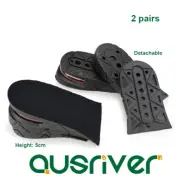 2 Pairs Shoes Insoles Height Increase Air Cushion 3/5/7CM Heel Lifts Detachable