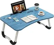 Folding Laptop Bed Tray Table,Folding Table On Bed,Portable Lap Desk,Foldable Lap Desk Stand, for Bed/Couch/Sofa Working,NavyBlue