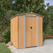 Garden Shed Outdoor Tool Storage Galvanised Steel Workshop Tools House Brown