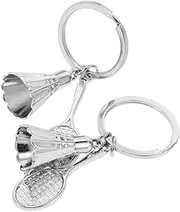 BESPORTBLE 2 Pcs Badminton Keychain Badminton Shuttlecocks Tennis Ball Keychain Bag Pendant Badminton Ball Keychain Christmas Keychain Sports Key Rings for Backpack Keychain Zinc Alloy Silver