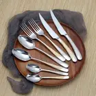 4Pcs Steak Knife Dinnerware Set Fork Spoon Slicer Cutter Beef Stainless Steel S