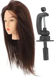DRESSOOS 1 Set Human Hair Mannequin Head for Hair Styling Training with Holder for Cosmetology Practice for Salons and Classrooms Versatile Styling Techniques