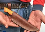 HANDMADE PURE LEATHER HAND CRAFTED BELT SHEATH HOLSTER FOR FIXED BLADE KNIFE
