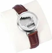[BIAIHQIE] Perfume Locket Brown/Black Leather Watch Band Bracelet with Perfume Locket Essential Oil Diffuser Locket