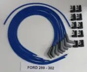FORD SMALL BLOCK 289-302 BLUE UNIVERSAL HEI Spark Plug Wires 45/135 degree Boots