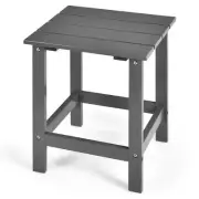 Costway Patio Outdoor Coffee Table Side Slat Deck 18" Gray Square Wood Material