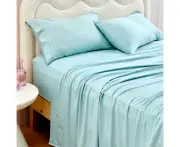 MyHouse Riley Bamboo Cotton Fitted Sheet - Jade - Super Queen