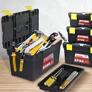 3PCS Tool Box Set Toolbox Locks Storage Organiser Garage Tools Chest Tray Case