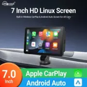 7" Car Touch Screen Wireless Carplay & Android Auto with 1080P Rear View Camera