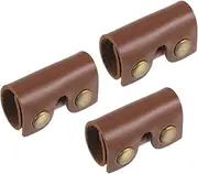 uxcell Leather Razor Head Protecting Cover, 3 Pack Double Edge Safety Razor Head Protecting Sheath Shaver Tip Cover for Travel, Brown