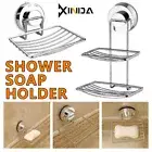Shower Bar Holder Suction Basket Wall Mounted Stainless Steel Bathroom Soap Dish