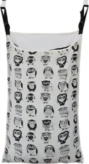 Adjustable Space Saving Door Hanging Laundry Hamper Bag with over Door Hooks for