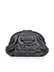 Black Leather Frame Clutch