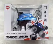 SHARPER IMAGE Blue Thunder Tumbler 360 Spins, Wheelies Remote Control Toy RC Car
