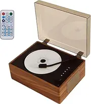 Portable CD Player, Retro CD Bluetooth Player with Dual HiFi Speakers,2000mAh Rechargeable Wood CD Music Players for Home with Remote Control, Support USB/AUX,Headphone Jack (Brown)