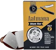 AATMANA Shaving Alum Bar 100g x 2 Bars | Premium Quality Potassium Shaving Alum Bars, 3.53oz Each | No Fragrance | Stops Bleeding Due to Minor Nicks & Cuts After Shaving