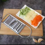 Flat 3 in 1 Stainless Steel Vegetable Cheese Grater Slicer Lemon Zester Shredder