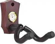 2-in-1 Guitar Wall Mount with Hygrometer Meter Guitar Wall Hanger Stringed Instrument Holder Solid Sturdy Wall Hook Hanger for Guitar Ukulele Mandolin Brown
