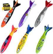 Pool Toys for Kids Ages 4-8 8-12, 6 Pack Shark Diving Toys for Underwater Games,